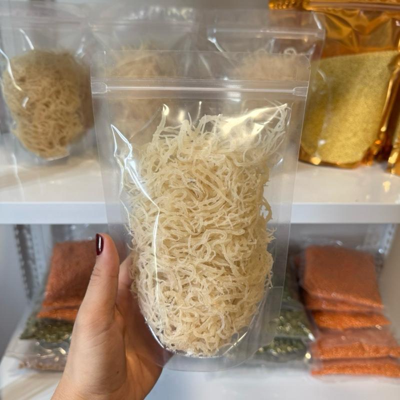 Rong sụn biển trắng dùng làm nước mát với hạt ươi , trộn gỏi , sea moss gel, nấu chè 1