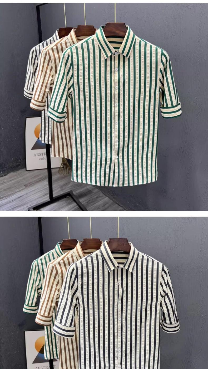 Product Introduction of Áo Sơ Mi Nam Kẻ Sọc, Cao Cấp Mùa Hè, Ôm Sát, Ngắn Tay, Hợp Xu hướng, Mỏng, Thường Ngày Hàng Mới Về 2