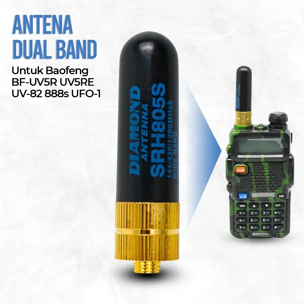 ROJAUS Antenna Mini Booster Dual Band Walkie Talkie HT Baofeng