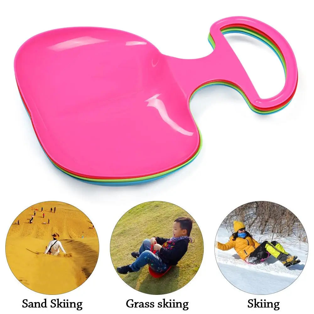 Outdoor Sports with Large Handle Grass Toboggan SKI Board Sand Slider Luge Snow Sled Kids Snow Sledge