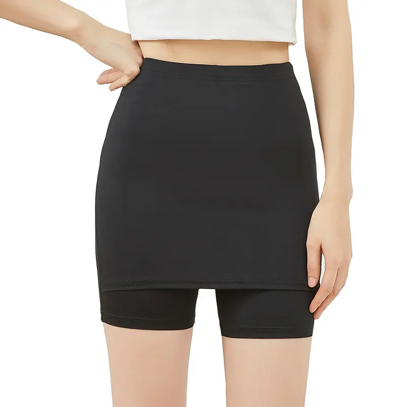 Compartment Safety Pants Widened Cover Double Layer Anti-Exposure Triangle Summer Thin Ice Silk Tight Leggings for Women Wholesale miniskirt  outfit skirt  out  fits Iris Pattern Skorts red  outfit ruffle  shorts hotpants  outfit  night scrunch  leggings