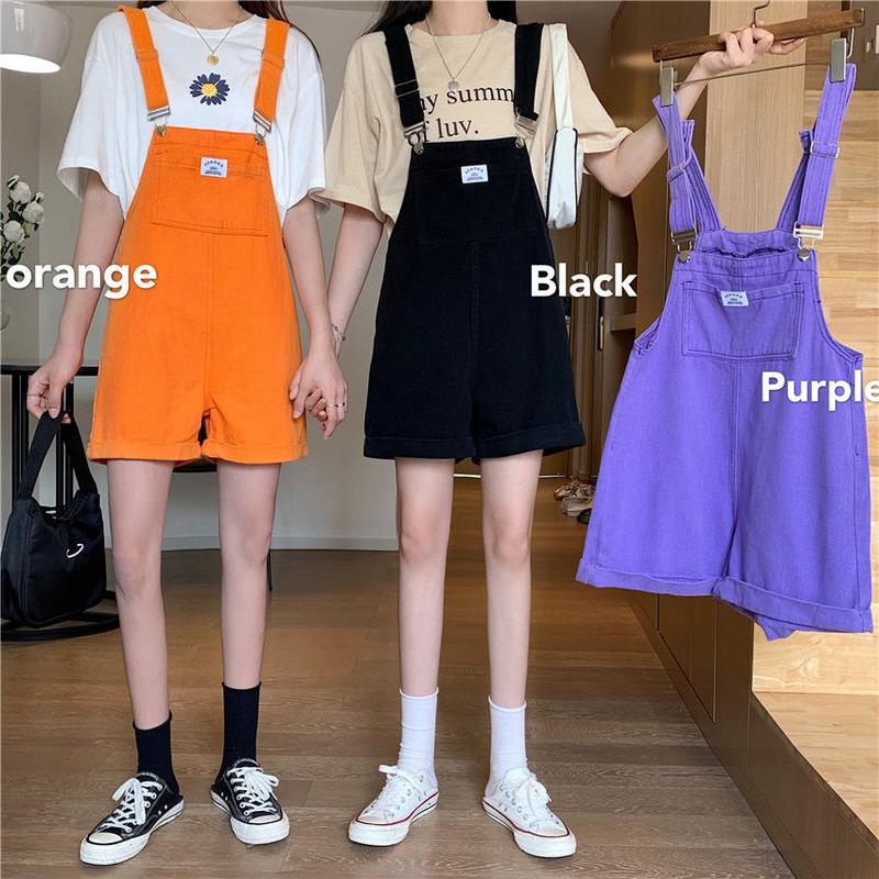 Product Introduction of Quần Yếm Denim, Màu Tím, Dành Cho Nữ, Hàng Mới Về Mùa Hè 2024, Phong Cách Hàn Quốc, Dáng Rộng Rãi Và Trông Trẻ Trung, Thích Hợp Cho Học Sinh, Cạp Cao, Quần Cropped Xén, Thời Trang Women Voi 6