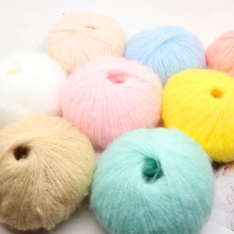 Len Mohair mềm mịn 25g chuyên đan móc áo, khăn, mũ mùa đông