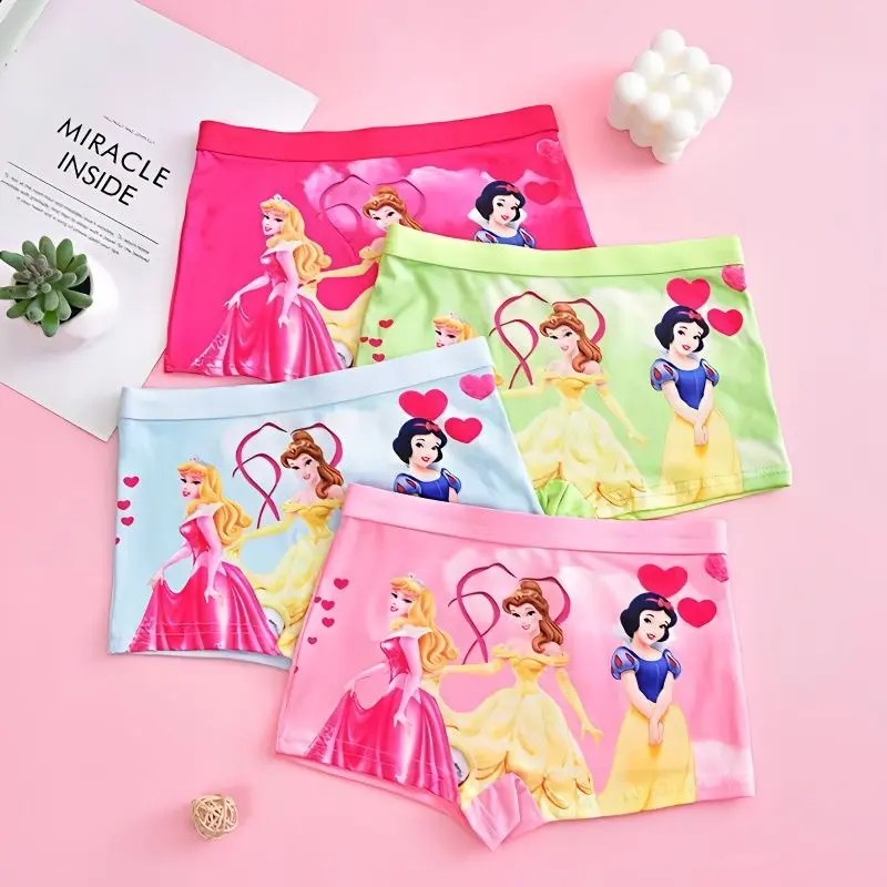 Children's Underwear Female Cartoon Princess Elsa Mermaid Little Girl Boxer Briefs Baby No Clip Harem Pants