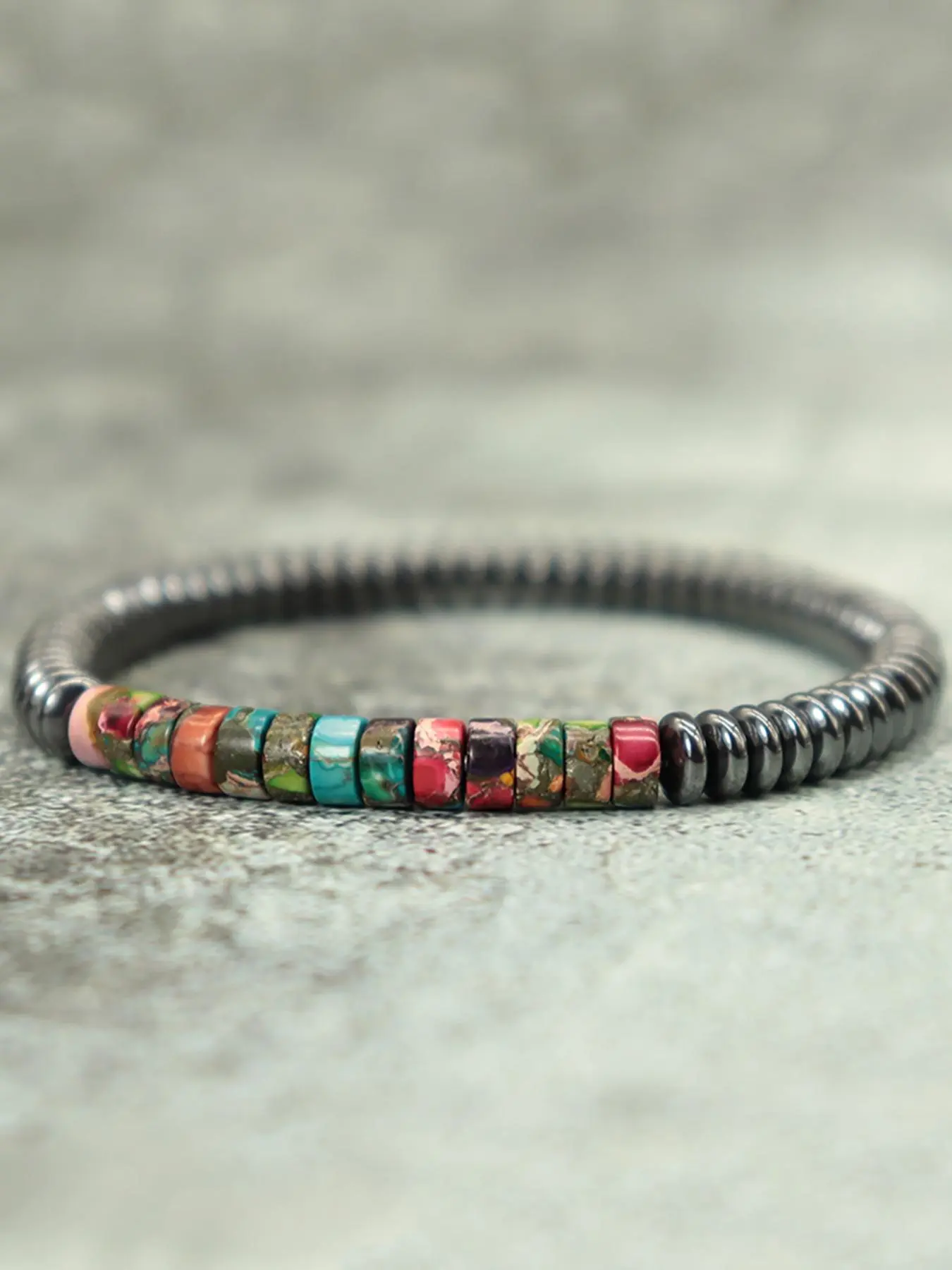 Men's Boho Style Stone Beaded Bracelet, Fashion Minimalist Matching Bracelet, Trendy All-match Vintage Jewelry As Birthday Gift for Men for Daily Decor