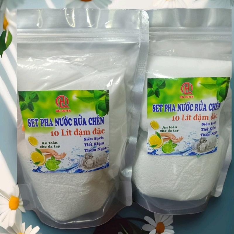 Combo 2 Sét Nước Rửa Chén Tự Pha 20 Lít Hương Chanh Vàng Làm Sạch vi khuẩn,các vết dầu mở,mùi hôi trên chén đĩa, xoang nồi,trọng lượng 900g,không hại da tay.