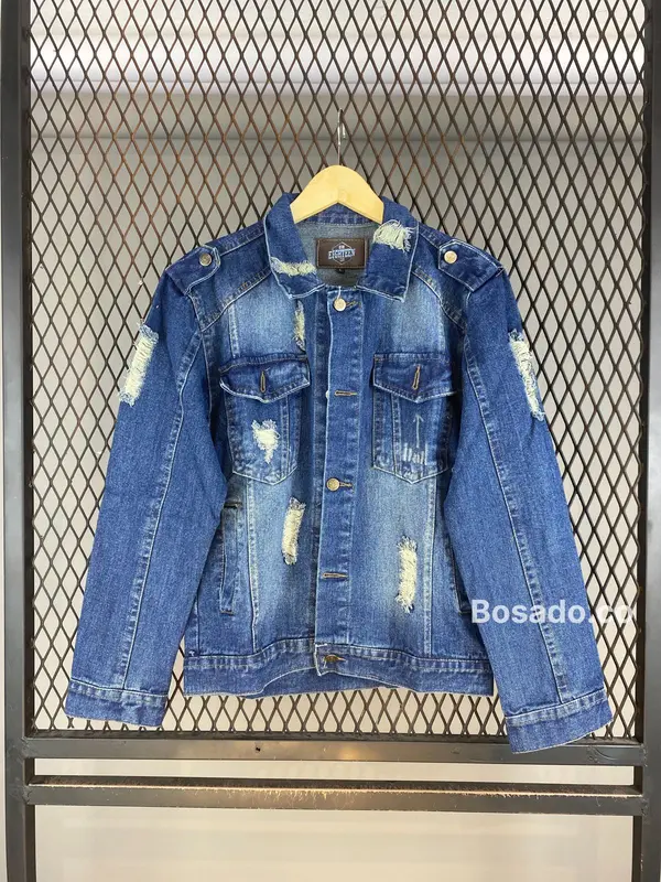 Bossado - JAKET JEANS DENIM PRIA WANITA SOBEKAN POLOSSAN M - XXL 1