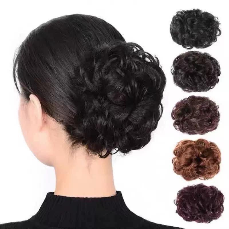 Búi kẹp xù tóc xoăn nhiều , dày dặn  Phụ nữ Xoăn Gợn sóng Tóc xoăn phồng Tóc giả Wig Women