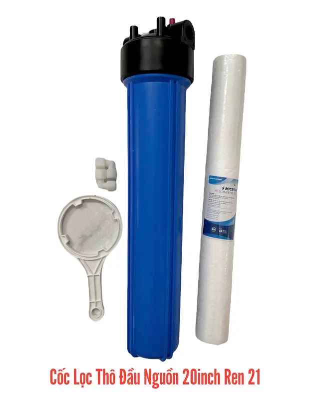 Cốc Lọc Thô Đầu Nguồn 20inch Ren 21 - Loại Bỏ Bùn Đất Rỉ Sét - Lọc Chặn Đầu Nguồn Sử Dụng Phù Hợp Các Hộ Gia Đình (chưa ốc) 3