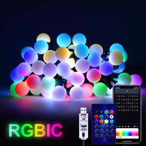 RGBIC Color Changing LED String Light, USB APP Control LED Garland Light, Fairy Lights, Decorative Light for Home Party Festival Christmas Tree
