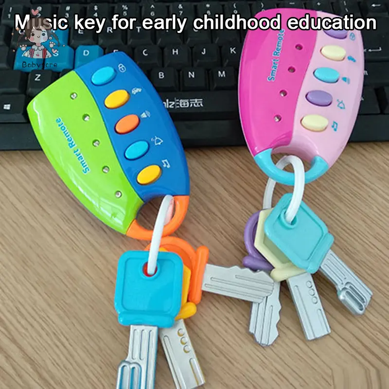 Kunci Kereta Muzikal dengan Alat Kawalan Jauh Bayi, Mainan Kanak-kanak, Chanin, Cahaya, Bermain, Pendidikan, Rantai Kunci