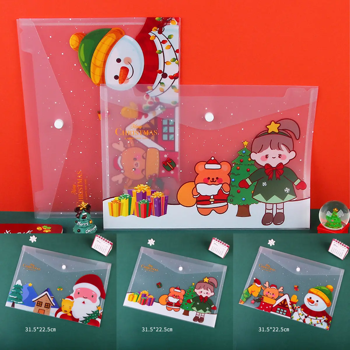 1PC File Folder High Capacity Transparent Visual File Organizer Cartoon ...