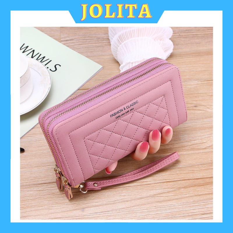 Ví nữ dài cầm tay 2 ngăn kéo đẹp cute dễ thương cao cấp đựng tiền nhiều ngăn Hàn Quốc giá rẻ JOLITA VDCT21