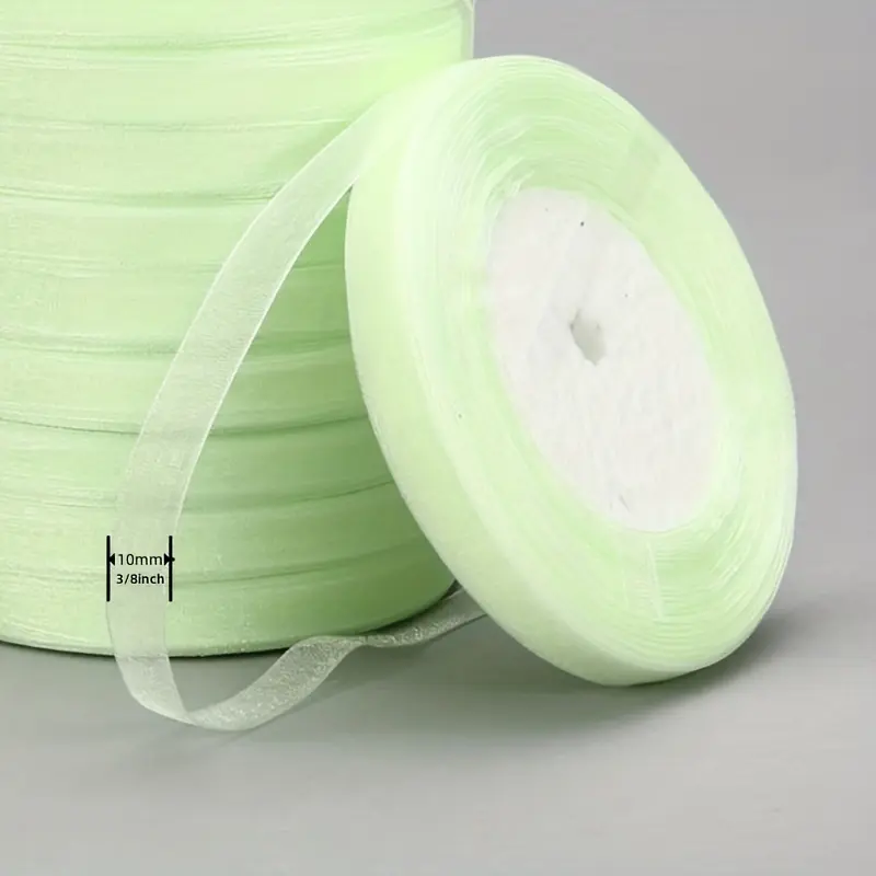 10mm (45 Meters/Roll) Organza Ribbon Packaging Christmas Party Home  Packaging Wedding Decorative Tapes Chiffon Ribbon wedding  centerpieces 4
