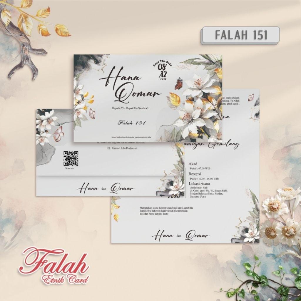 Undangan Pernikahan Kekinian FALAH 151 Elegan Modern Paket Lengkap 100 PCS Gratis Label & Plastik - JanjiKita | Default