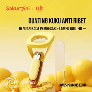 Sakumini Nail Clipper Newborn Baby Gunting Kuku Anak Dewasa Aman Anti Slip Safety Magnifier Kaca Pembesar & LED Trimmer Bayi
