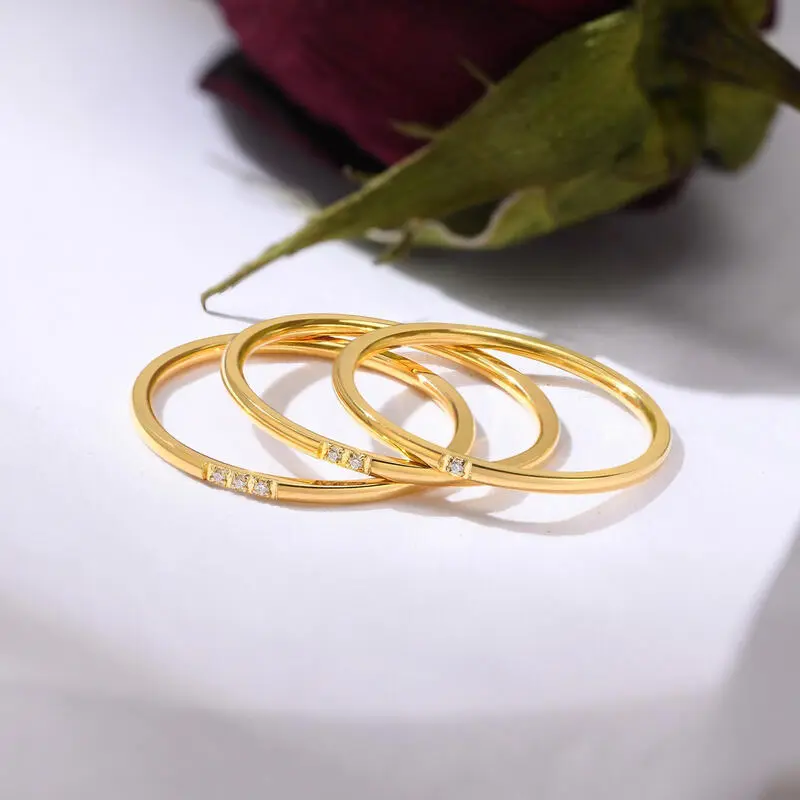 Ht Japan Korea Ultra-Fine Titanium Dia Light Ins Style Stainless Steel Tail Ring Girls Accessories Non-Fade