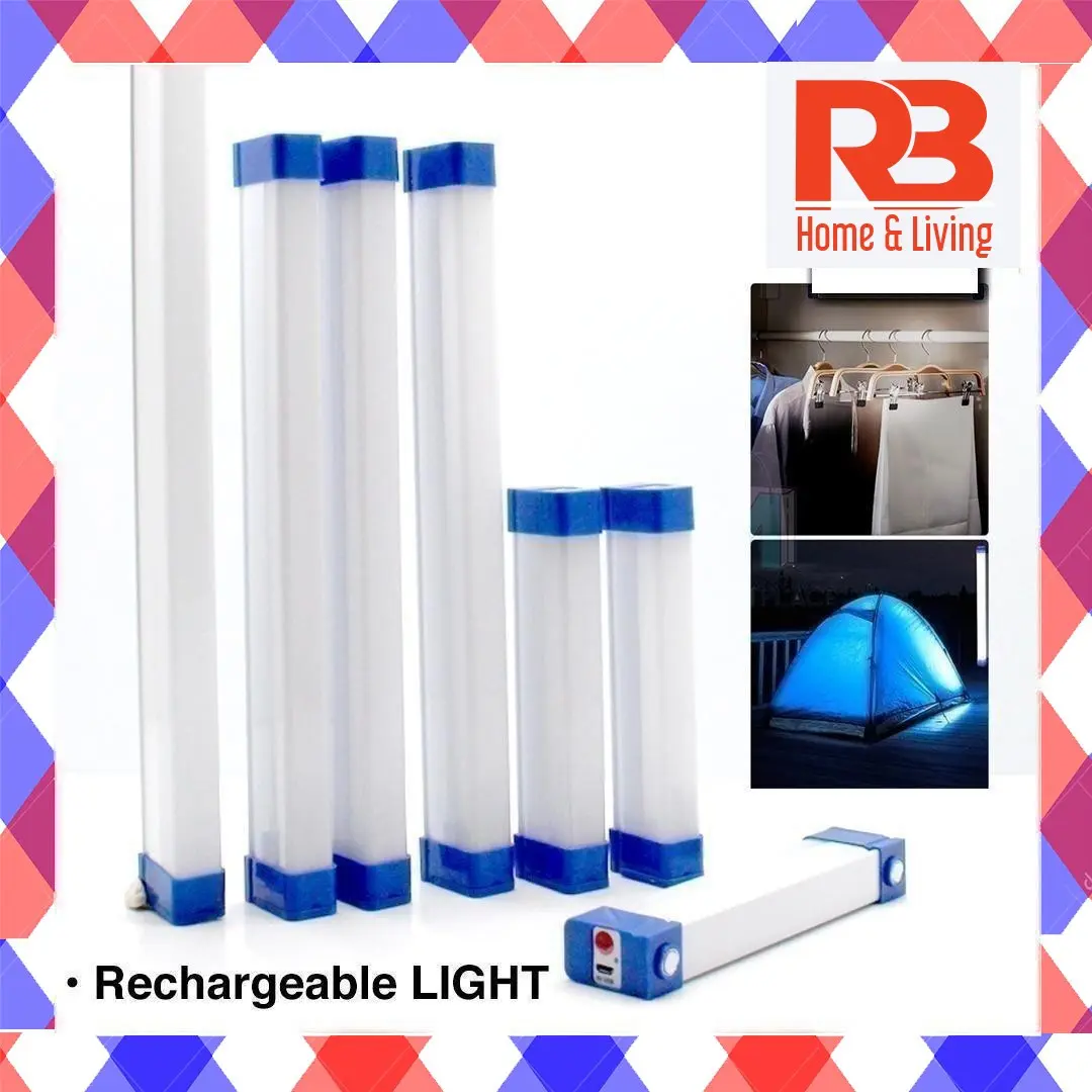 (PJ) LED Emergency Light USB Rechargeable Portable Lampu Bateri 17/32/52/72cm Lampu Led