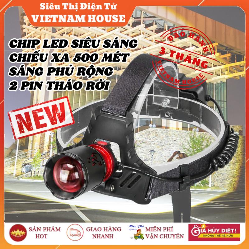 NEW || ĐÈN PIN ĐỘI ĐẦU SIÊU SÁNG XML - B4, ĐÈN PIN ĐỘI ĐẦU DÃ NGOẠI CÓ ZOOM XA GẦN, XÀI 2 PIN 18650 THÁO RỜI, SẠC USB TYPE C - CHỐNG NƯỚC TỐT