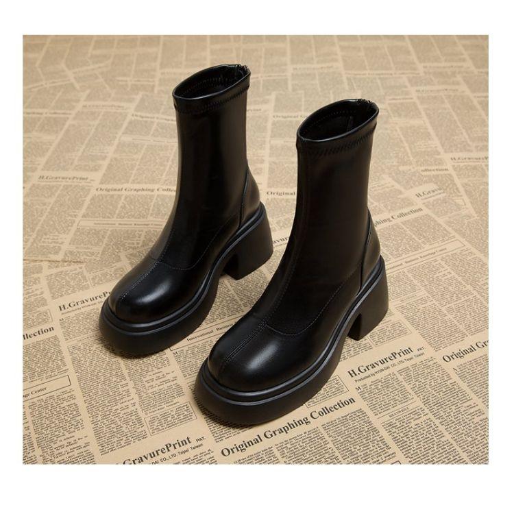 Platform Martin Boots for Women, New Hot Style for Spring and Autumn, High Heel Ankle Boots, Korean Style Short Boots for Women 3