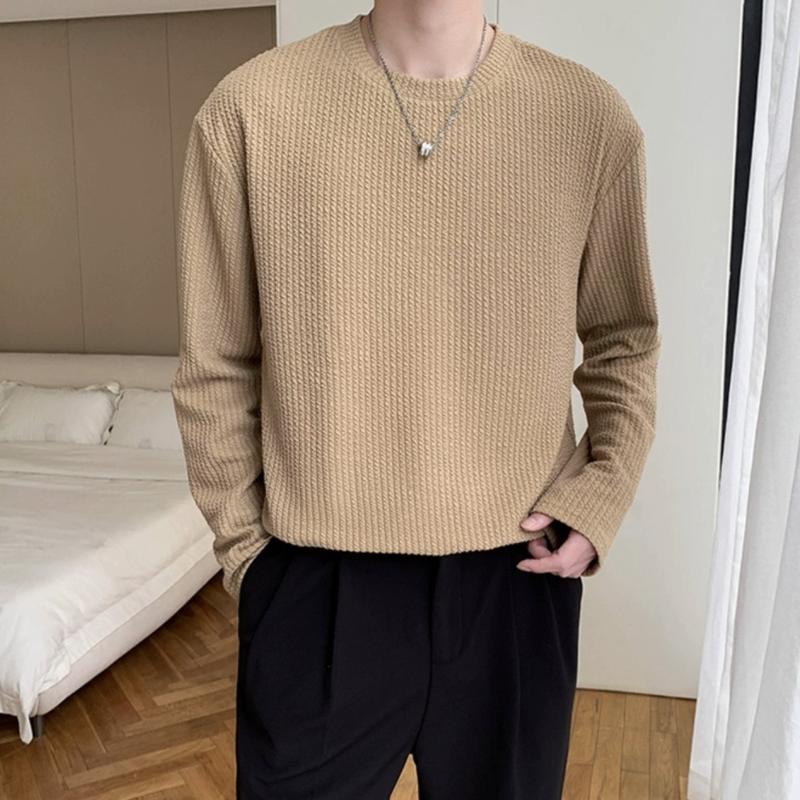 Áo Thun Tay Dài Dệt Kim Unisex Chất Len Xoắn Dày Mịn Mr Smile 99 Shop AT096 Nam Menswear