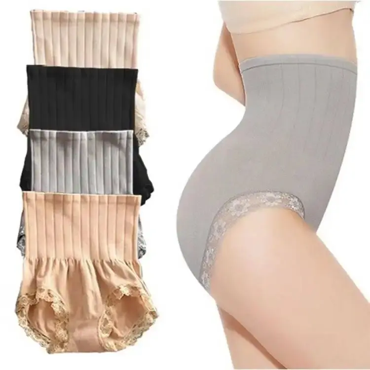 High Waist Seamless Belly Contracting Underwear Body Shaping Pants Lace Shaping Pants Women