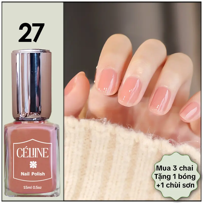 [Kèm quà tặng] Mã 27 - Gel lạnh tự khô nhanh – màu thạch nude da Hot