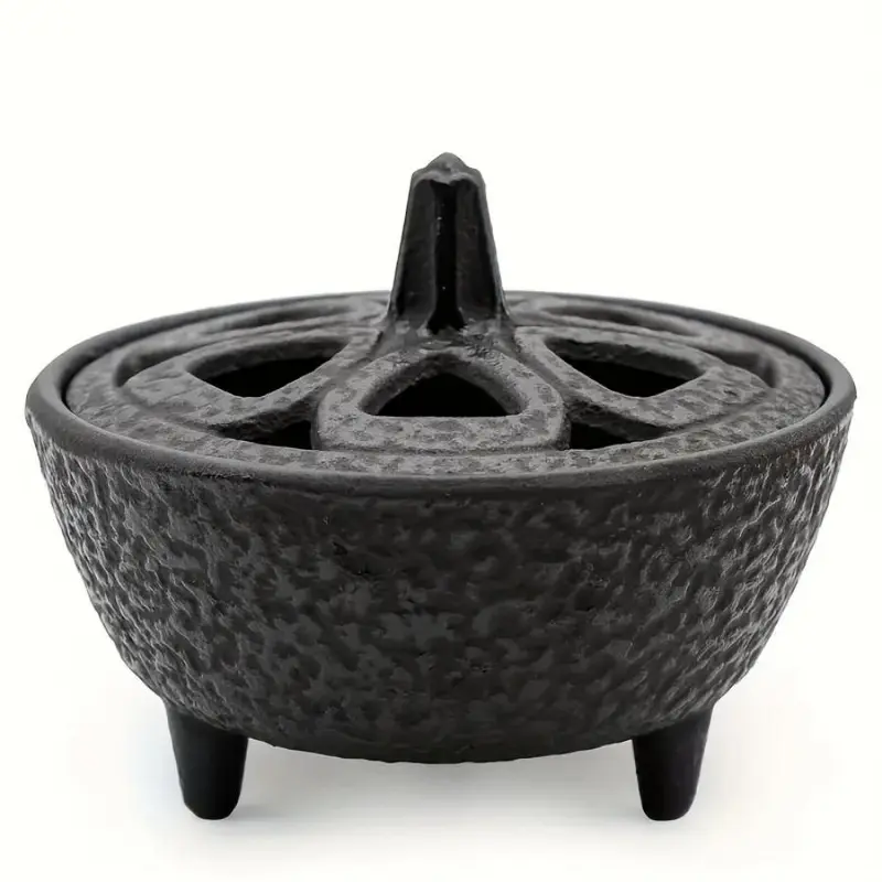 Cast Iron Incense Burner, 1 Count Brass Incense Insert Holder, Home Decoration Versatile Fragrance Holder for Living Room Bedroom Office 2