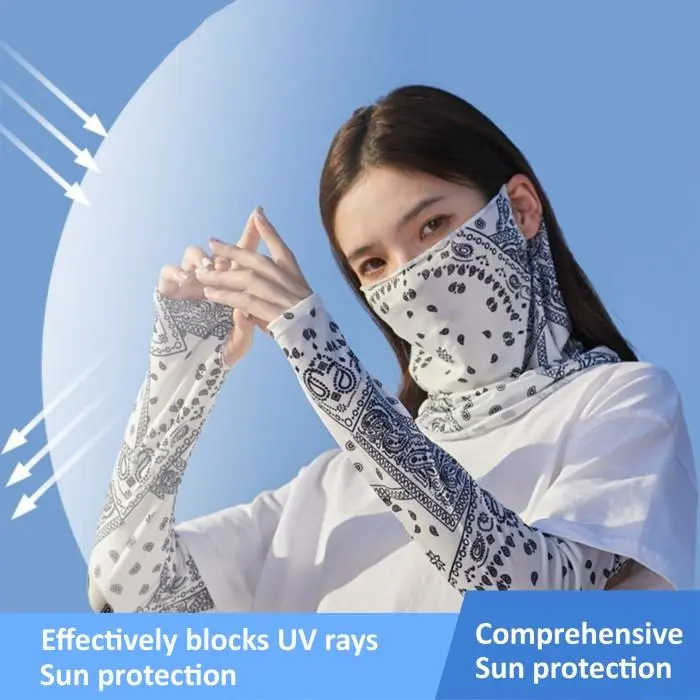 HOMEPLACE Set Masker Wajah & Mangset Lengan Anti UV Protection Perlindungan Sinar Matahari 1