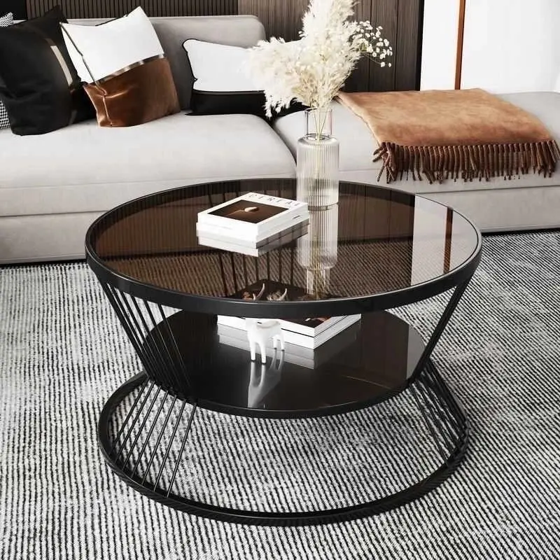 ￼Bàn trà, bàn sofa Đồng hồ cát mặt kính chịu lực chống xước