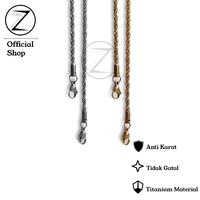 Gambar Zafa Strap Kalung Masker Pria Wanita Titanium Anti Karat Gold Silver - Strap Cuba - Black, 61cm dari Zafa Aksesoris Kota Depok 1 Tokopedia