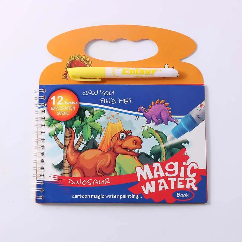 2pcs Magic Water Colouring Book with Random Color Pen, Cartoon Animal Pattern Painting By Number Book Gift, Funny Gifts