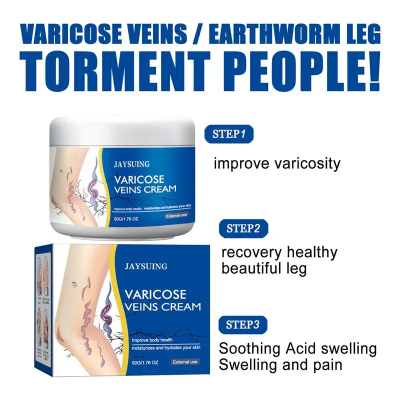Leg Nerve Care Products, Leg Vein Repair Cream, Varicose Vein Massage, Earthworm Leg Pain, Swelling Reduction, Activating Collaterals External Application Cream Body Care Smooth Moisturizer Restore Comfort Moisture Body Care Smooth