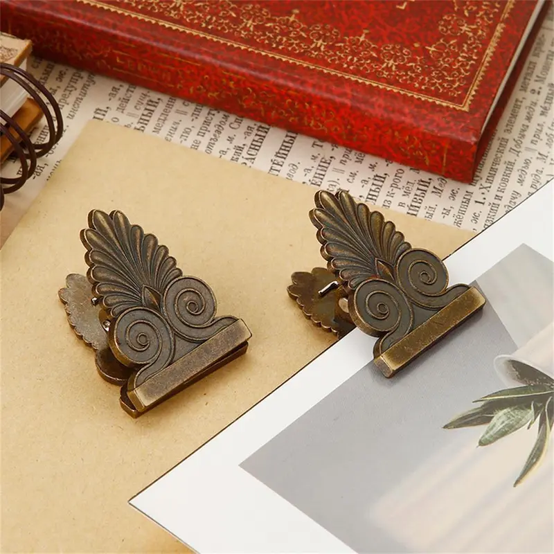 Vintage Leaf Design Metal Binder Clip, 1 Count Creative Photo Storage Clip, Binder Accessories for Home & Office & School 3