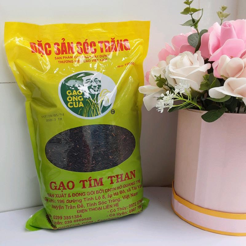 Gạo ông Cua ST tím than (gạo lứt) chính hiệu SP của KS Hồ Quang Cua. túi 2kg Food gạo lứt gaoong cuast 2