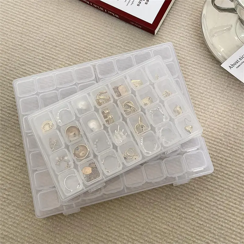 Jewelry Storage Box, 1 Count 28 Grids/56 Grids Jewelry Organizer, Home Organizer for Earrings, Necklaces, Bracelets 2