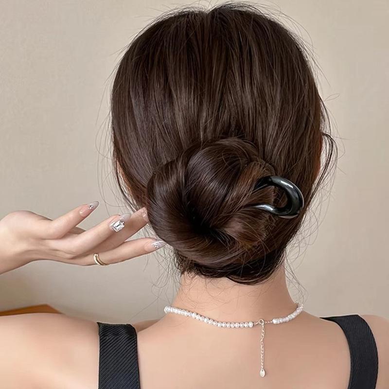 Product Introduction of Fashion U-Shaped Hair Fork Geometric Design Tortoiseshell Hairpin Headwear Acetate Hair Sticks for Women Girls 11