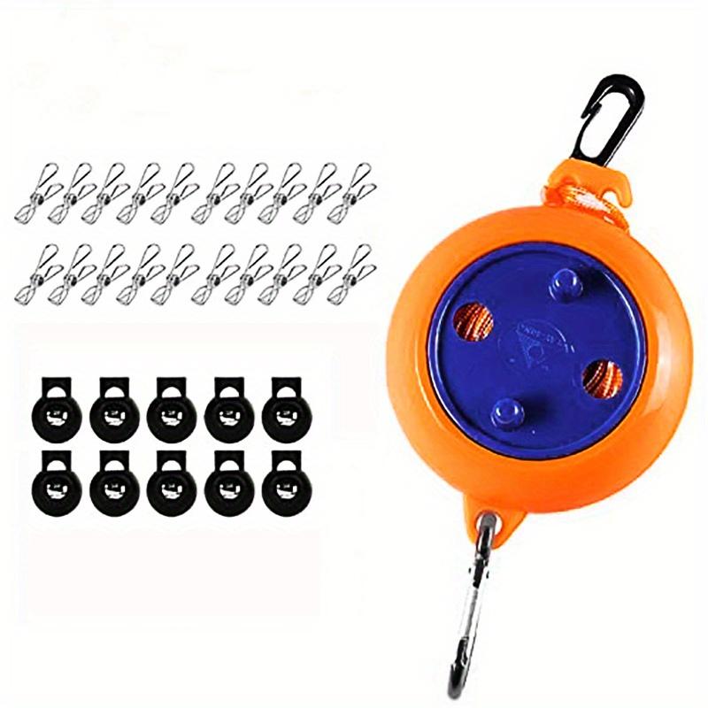 Product Introduction of Portable Clothes Drying Line for Camping and Travel - Lightweight and Compact with 12 Clothespins Included Anti slip clothes drying rack, hotel indoor retractable non perforated clothes drying rope Accessory Laundry 7