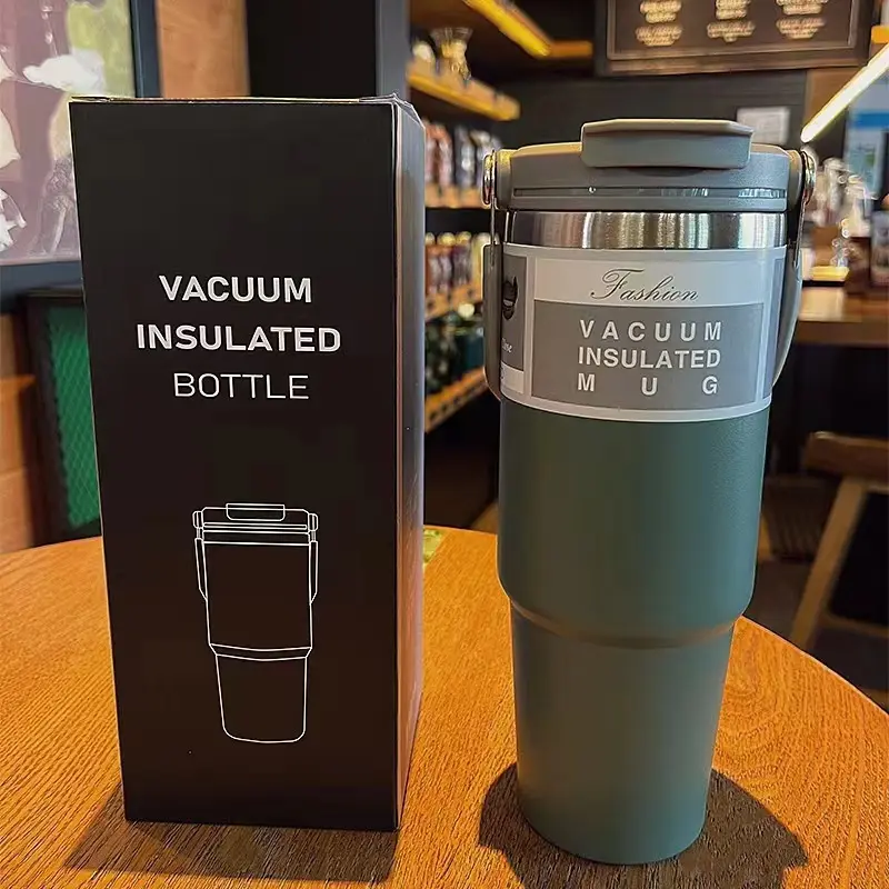 Bình Nước Giữ Nhiệt, Dung Tích 900ml, Bình Giữ Nhiệt Bằng Thép Không Gỉ, Có Tay Cầm, Có Ống Hút, Bình Cách Nhiệt, Thích Hợp Cho Nước, Bình Nước, Bình Nước 8
