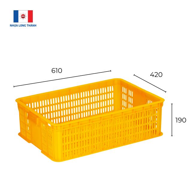 Sóng hở Nhựa Long Thành HS009-SH L610 x W420 x H190 ± 10mm