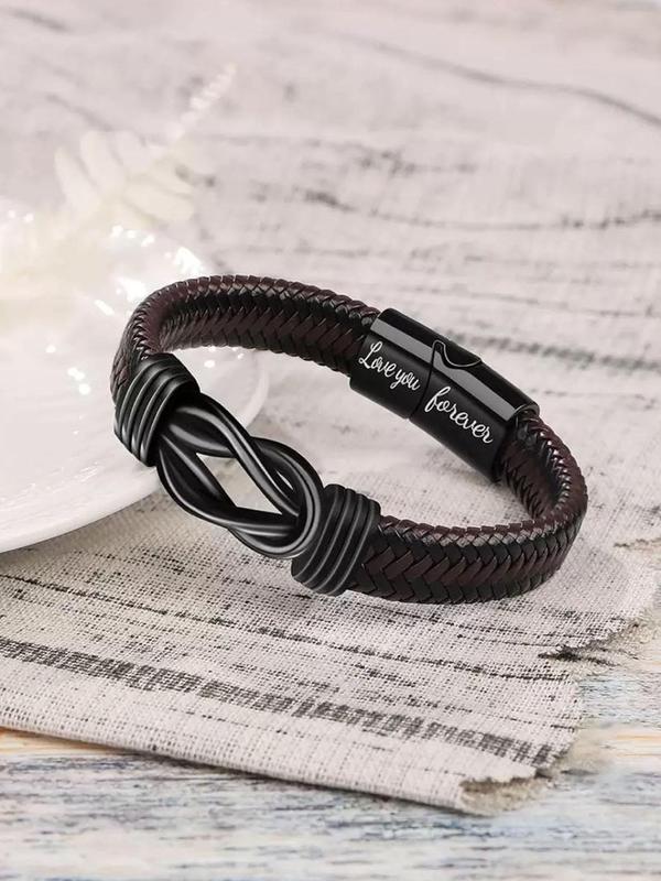 Men's 2024 Summer New Fashionable Jewelry Set, Pendant Necklace Keychain Link Braided Bracelet Matching Jewelry & Mug for Party, Trendy All-match & Exquisite Jewelry As Gift 4