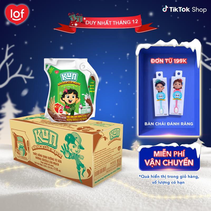  Kun Sữa chua uống   nước trái cây   sữa trái cây dạng túi chọn vị: dâu cam socola lúa mạch nho ổi  thùng 24 túi x 110ml  