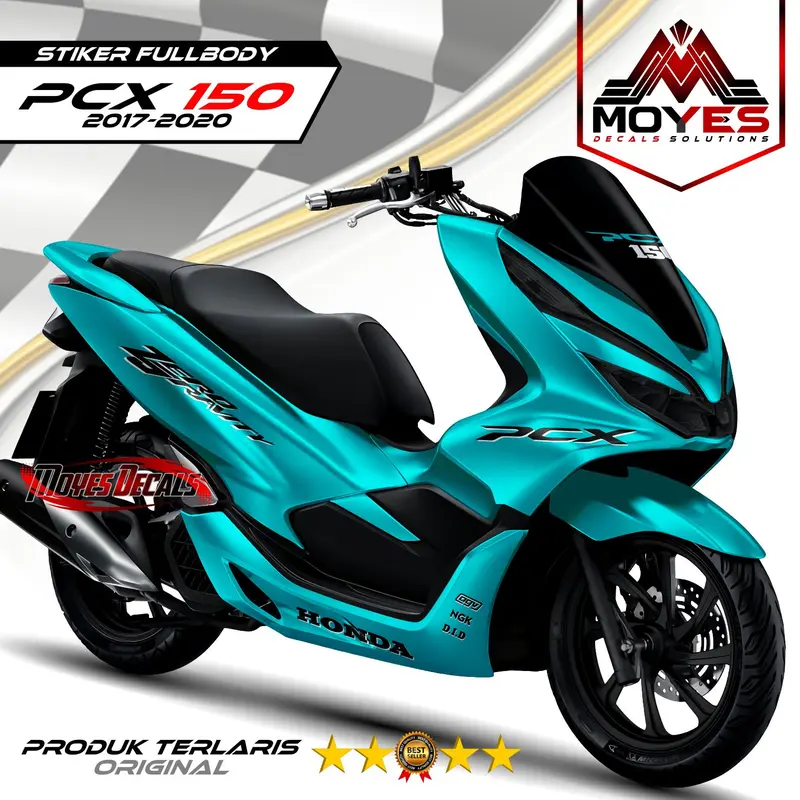 COD Stiker Decal Motor PCX 150 Variasi Fullbody Motif Polosan Simple Keren Motorcycle Racing 0