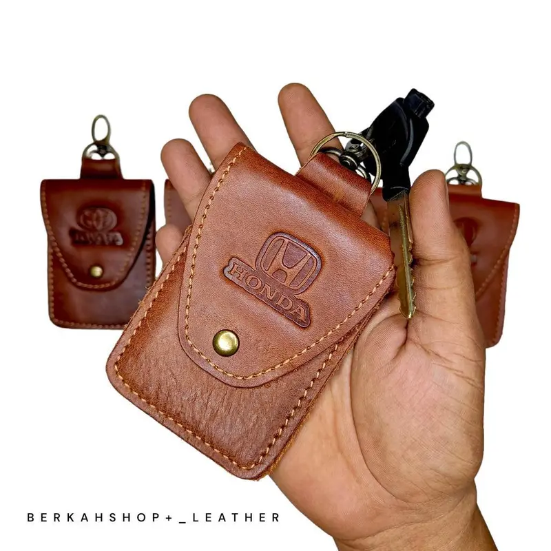 Dompet kunci kantong gantungan STNK Bahan Kulit Sapi Asli Aksesoris Car Simple 3