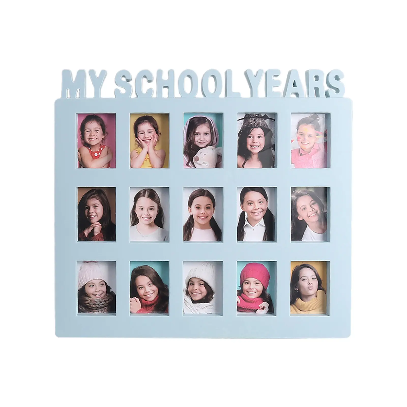 School Years Photo Moment Student Keepsake Frame Kids 15 Picture Display