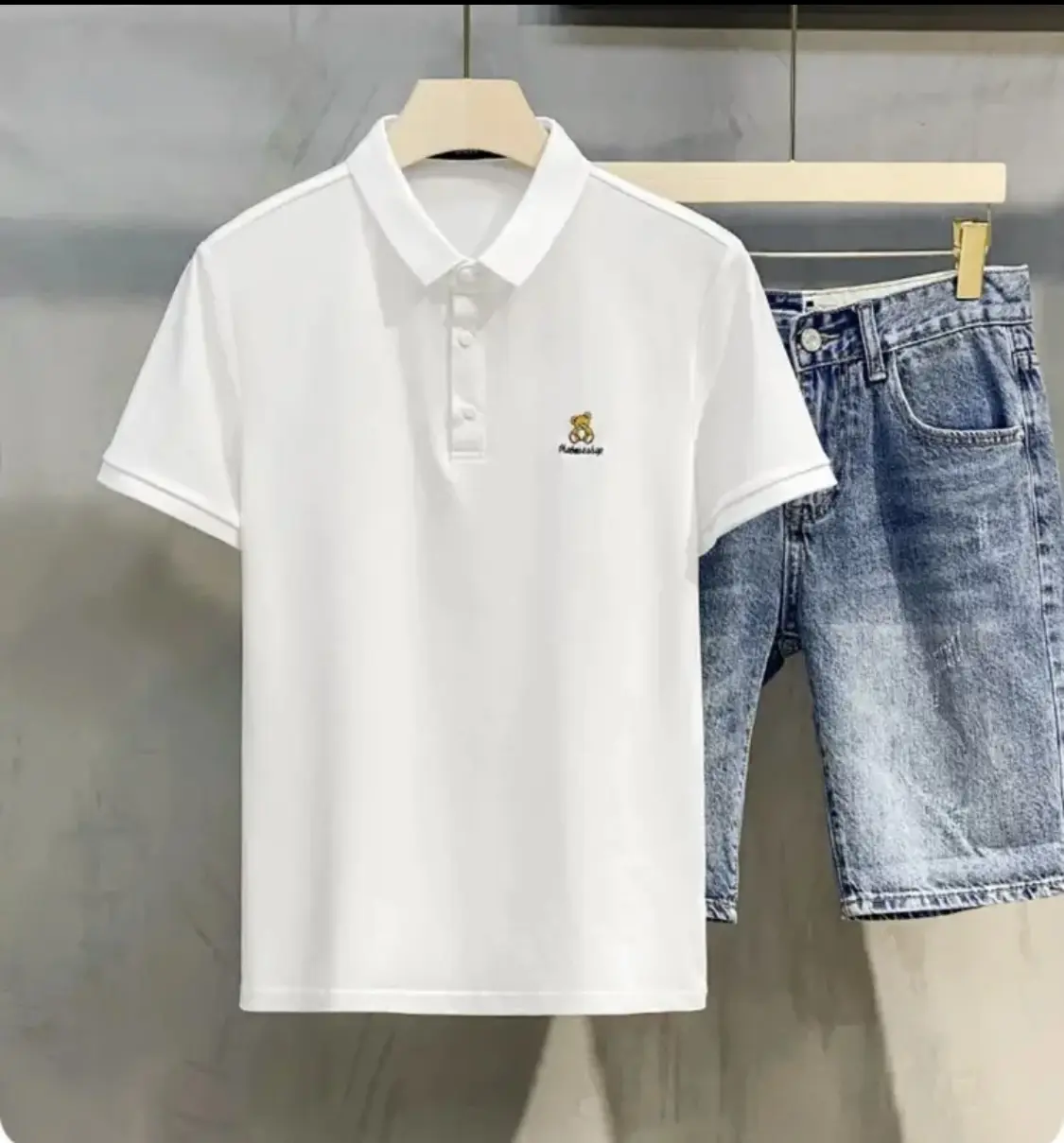 Áo polo thêu Gấu QC cao cấp