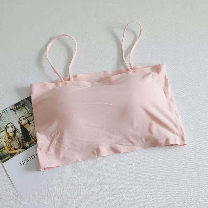 Product Introduction of Ice Silk Seamless Versatile Camisole Beauty Back Tube Top Bra Korean Style Student Padded Vest Cross-border Trade 2