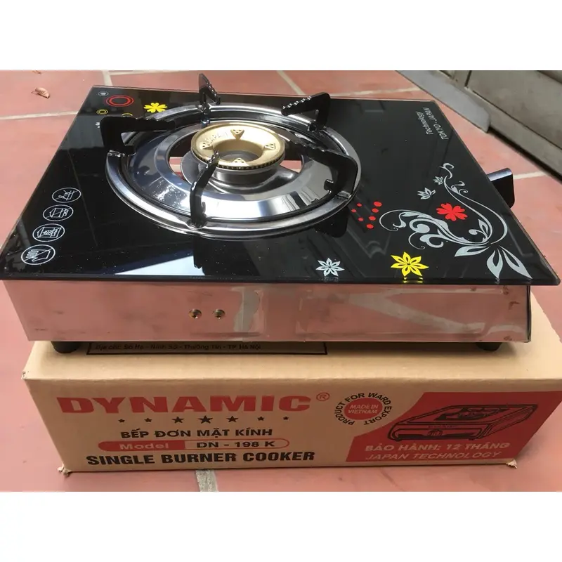Bếp gas đơn kính cường lực Dynamic TẶNG KÈM VAN DÂY CAO CẤP 4