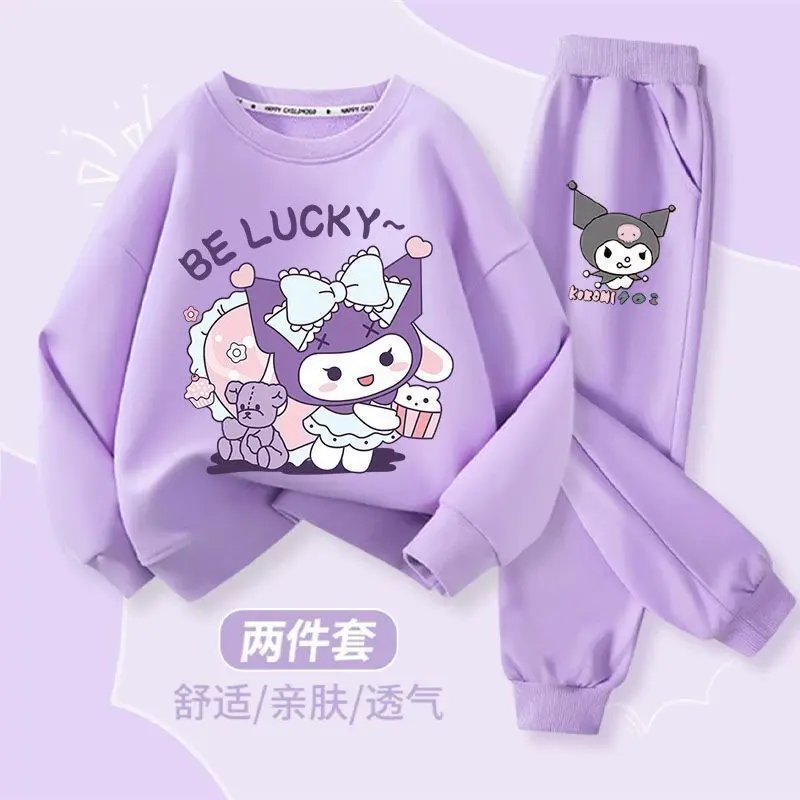 Pakaian Baju Sweat Kasual, Koleksi Musim Bunga dan Musim Luruh, Pakaian Kanak-kanak Baharu 2024, Untuk Kanak-kanak Sederhana dan Besar, Pakaian Musim Luruh Perempuan, Sut Dua Keping Nipis, Fesyen