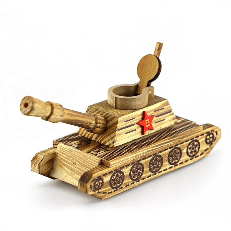 【Wooden tank】Simulation Military Model Tank Crafts Wooden Toys 1